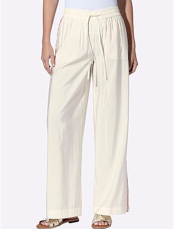 Pantalon Rayures Galon Aux Accents Contrastés - Taille Standard - Helline