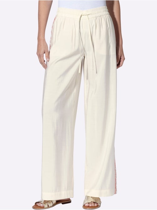 Pantalon Rayures Galon Aux Accents Contrastés - Taille Standard - Helline - Kiabi