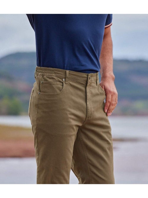 Pantalon Regular à Taille Semi-Élastiquée   - ATLAS FOR MEN - Kiabi