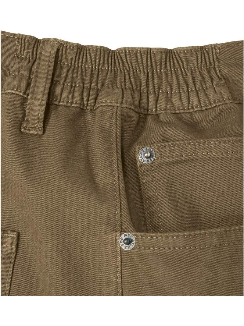 Pantalon Regular à Taille Semi-Élastiquée   - ATLAS FOR MEN Taupe - Kiabi