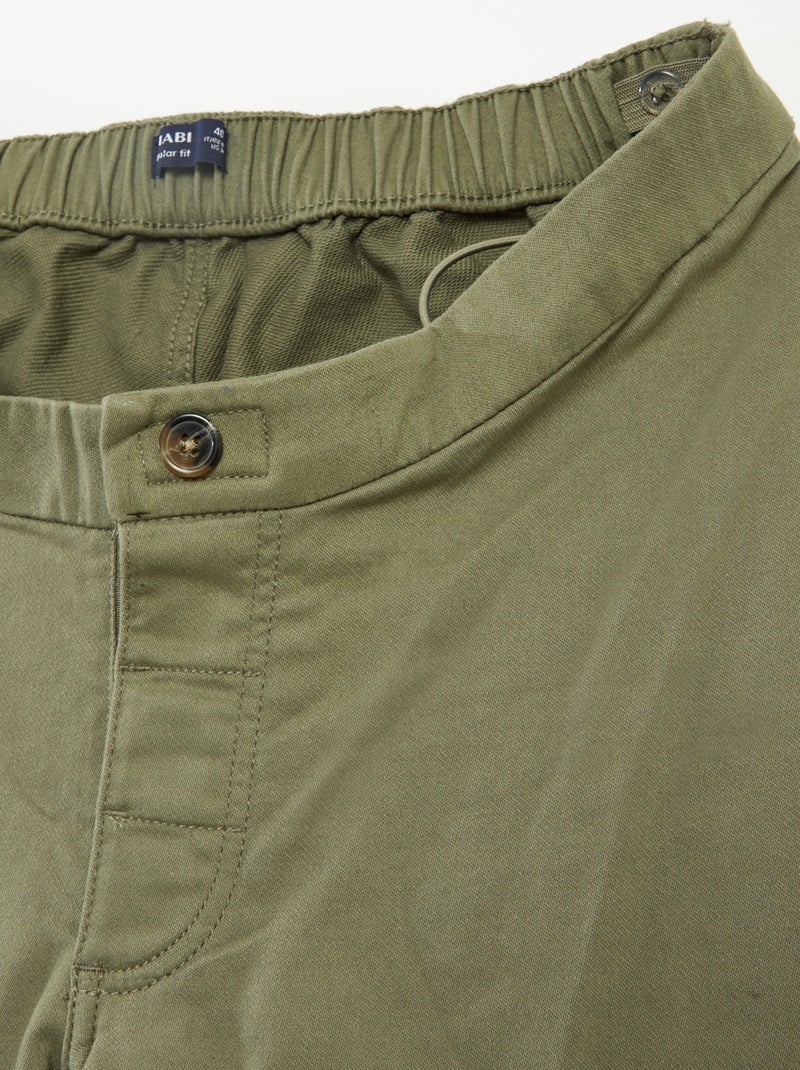 Pantalon regular avec poches à rabat - collection facile à enfiler Vert - Kiabi