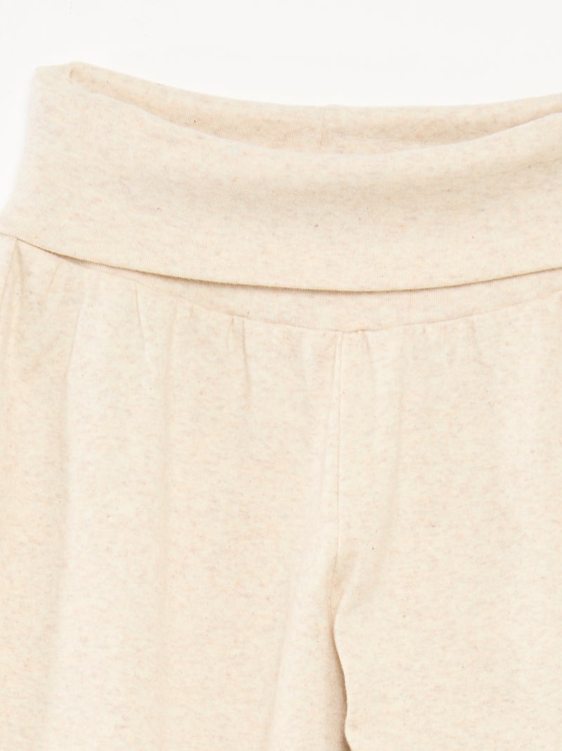 Pantalon regular avec taille élastiquée Beige - Kiabi