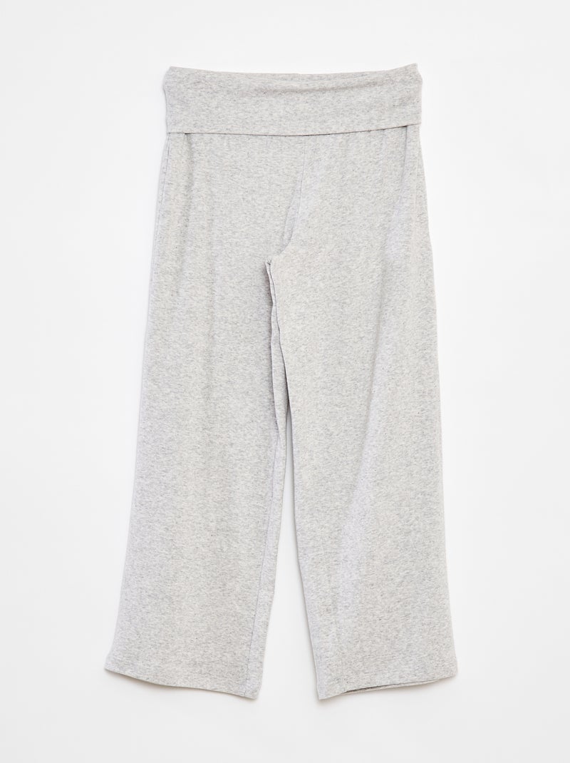 Pantalon regular avec taille élastiquée Gris - Kiabi
