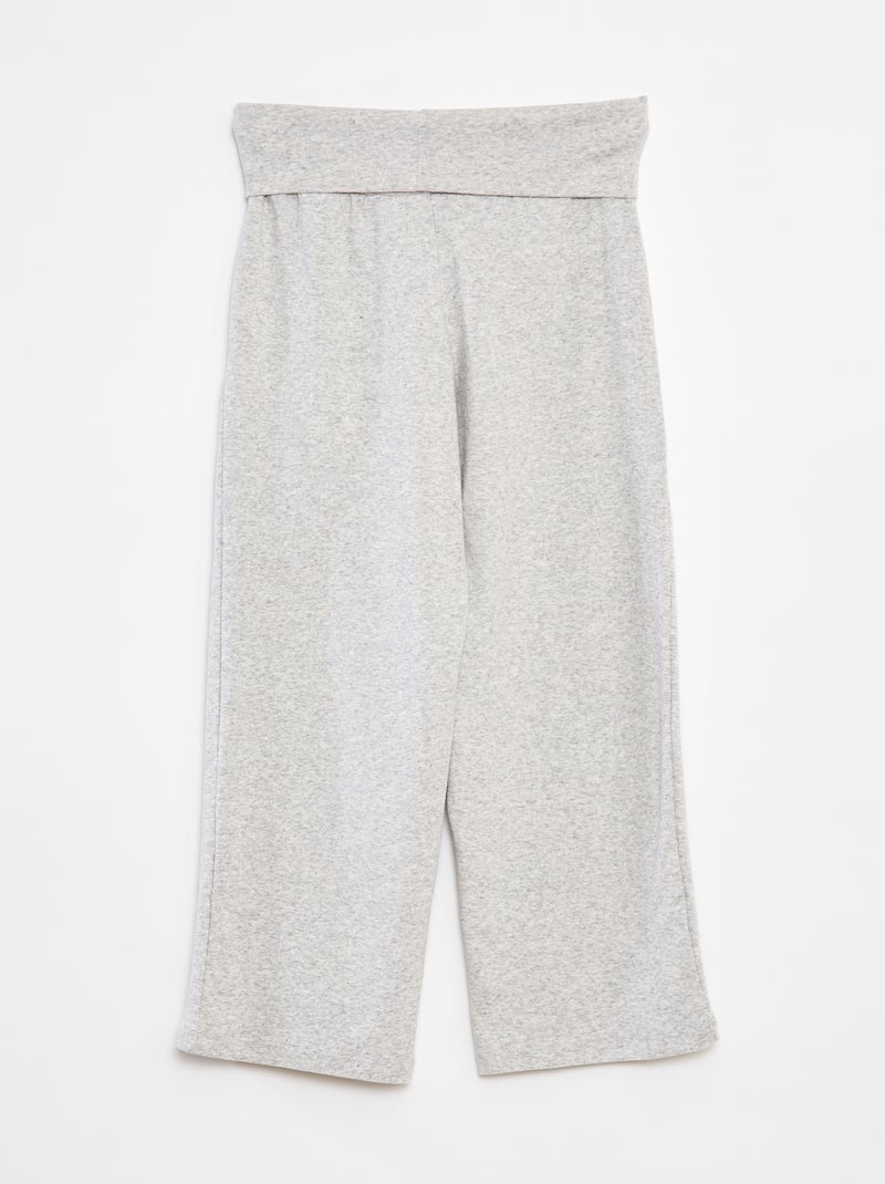 Pantalon regular avec taille élastiquée Gris - Kiabi