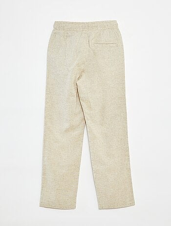 Pantalon regular en lin