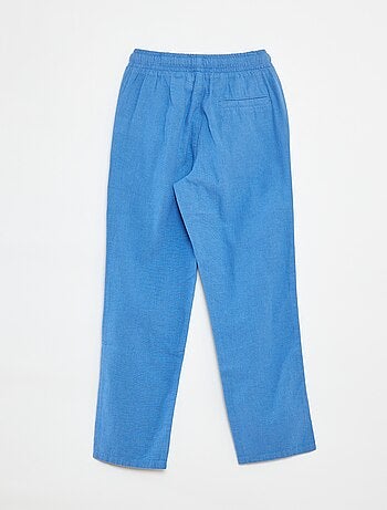 Pantalon regular en lin