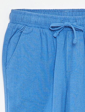Pantalon regular en lin