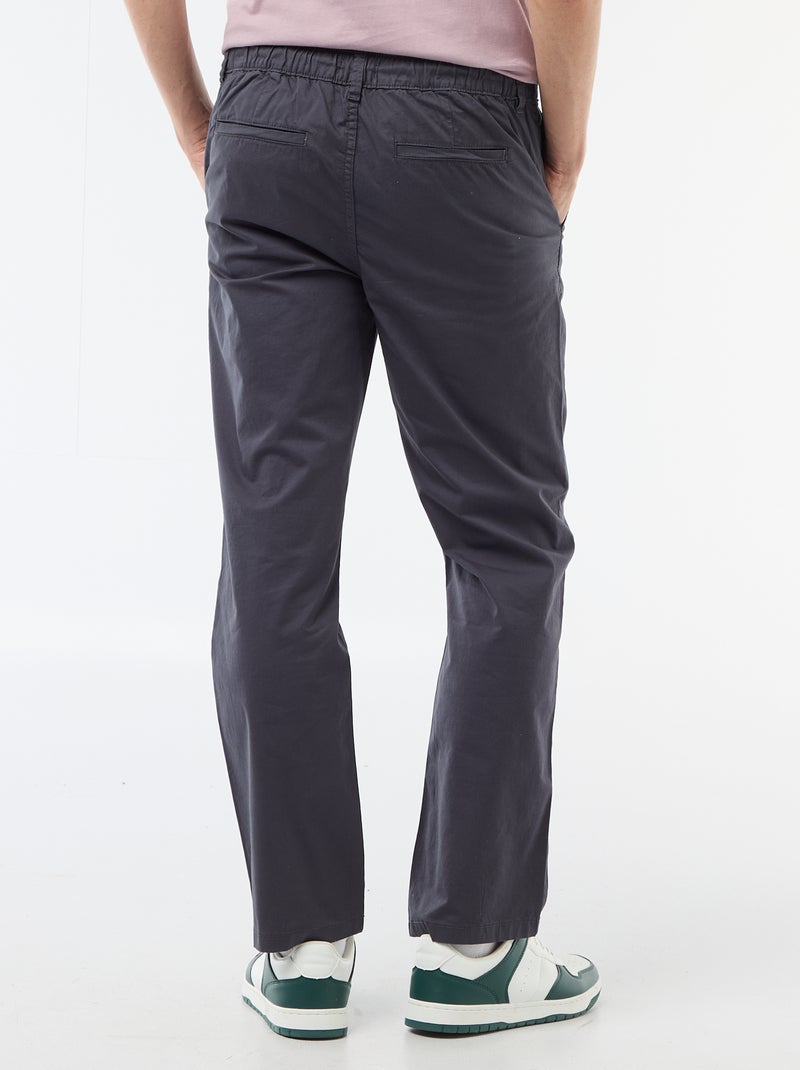 Pantalon regular en twill Bleu - Kiabi