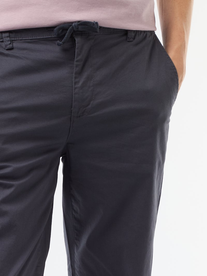 Pantalon regular en twill Bleu - Kiabi