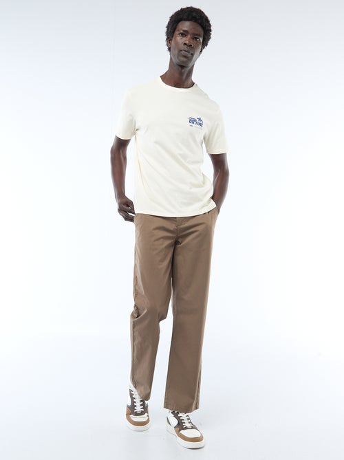 Pantalon regular en twill - Kiabi