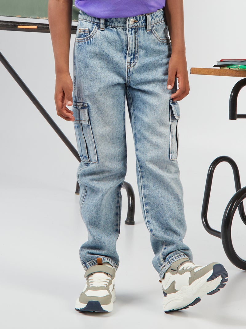 Pantalon regular fit multipoche Bleu - Kiabi