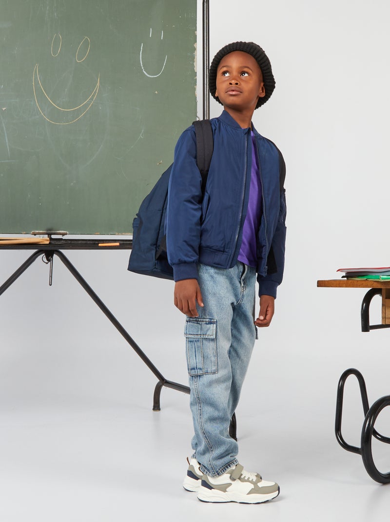 Pantalon regular fit multipoche Bleu - Kiabi