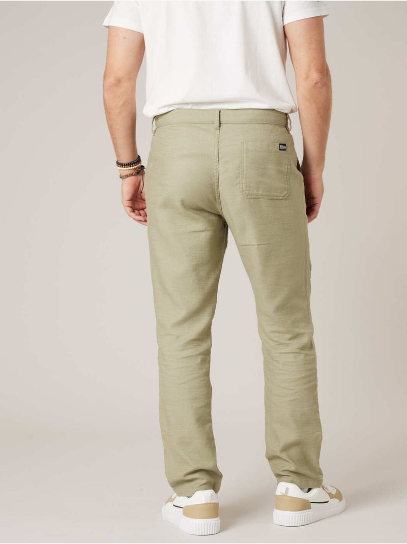 Pantalon régular homme en 100% coton 'Deeluxe' Vert clair - Kiabi