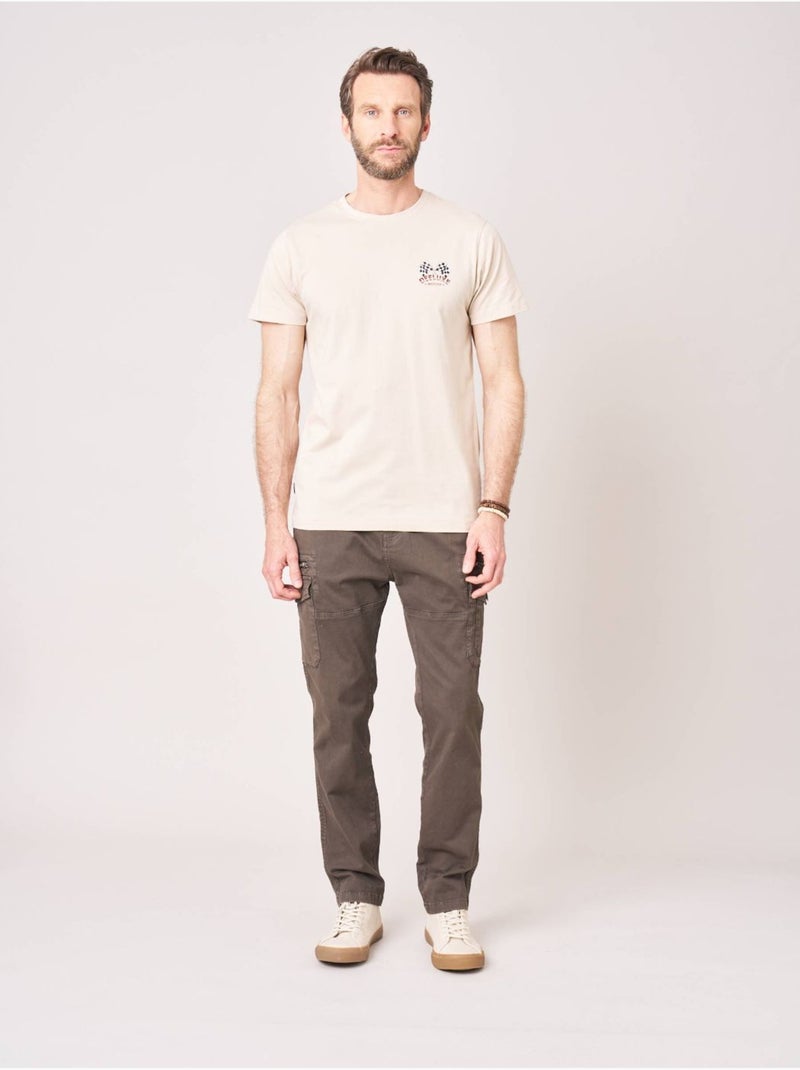 Pantalon regular homme en coton 'deeluxe' Marron foncé - Kiabi
