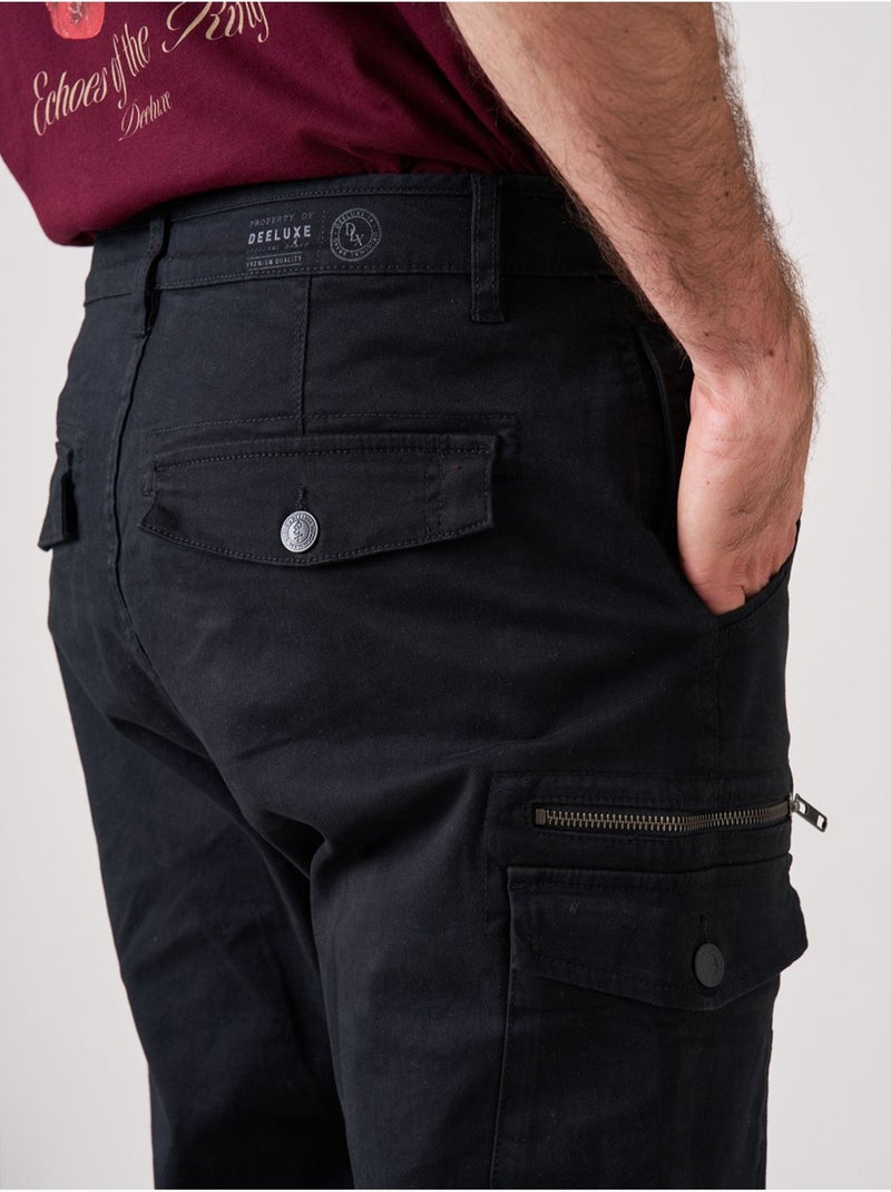 Pantalon regular homme en coton 'deeluxe' Noir - Kiabi