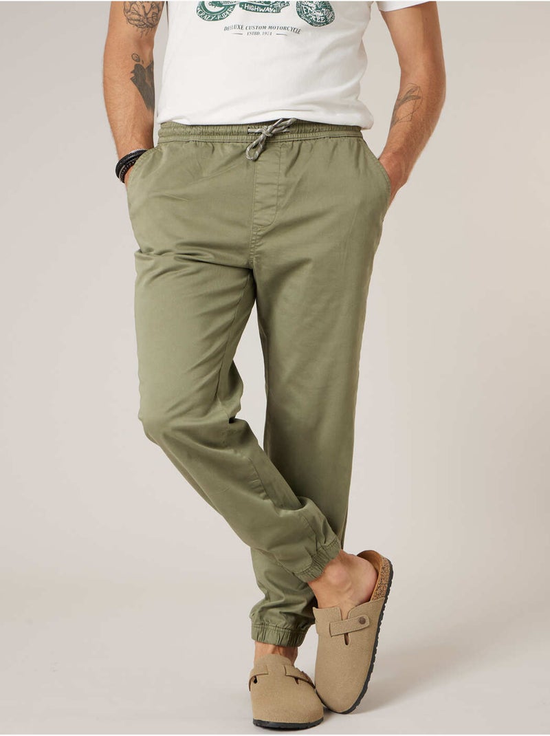 Pantalon régular homme en coton 'Deeluxe' Vert kaki clair - Kiabi