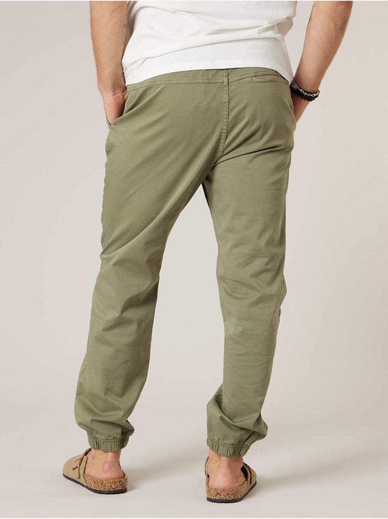 Pantalon régular homme en coton 'Deeluxe' Vert kaki clair - Kiabi