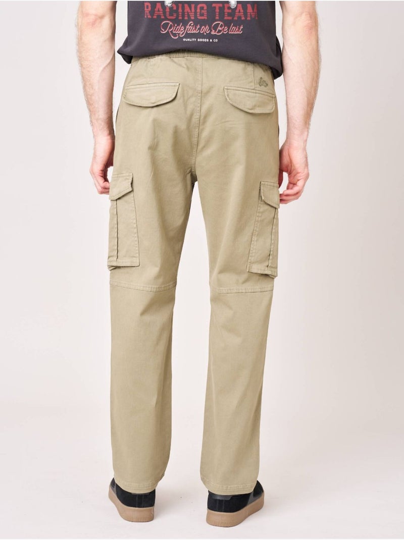 Pantalon regular homme twill 'deeluxe' Vert kaki clair - Kiabi