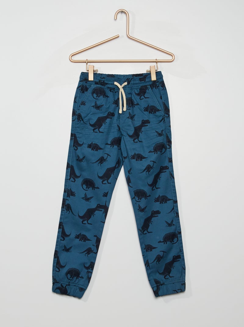 Pantalon regular imprimé 'dinosaures' bleu - Kiabi