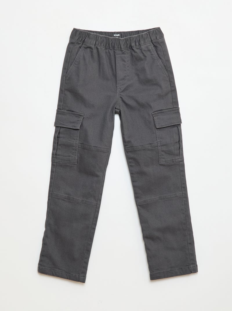 Pantalon regular multipoche Gris - Kiabi