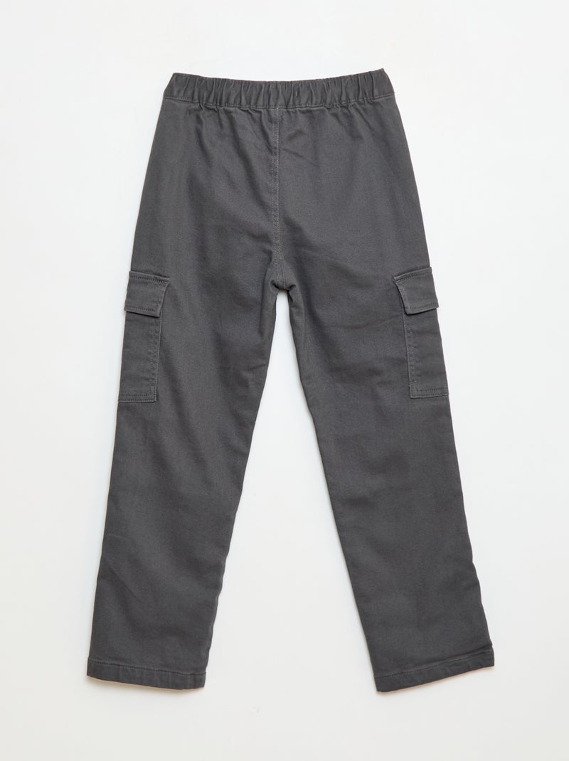 Pantalon regular multipoche Gris - Kiabi