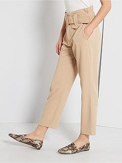 Pantalon regular taille haute - Kiabi