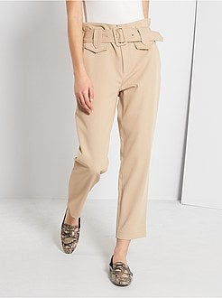 Pantalon regular taille haute - Kiabi