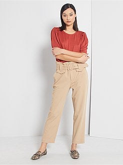 Pantalon regular taille haute - Kiabi