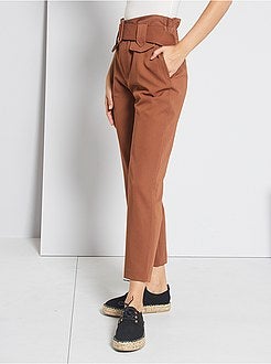 Pantalon regular taille haute - Kiabi