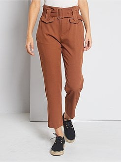 Pantalon regular taille haute - Kiabi