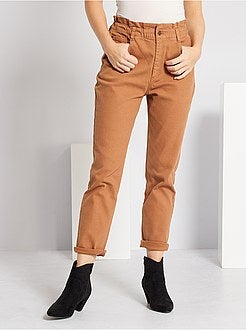 Pantalon regular taille haute - Kiabi