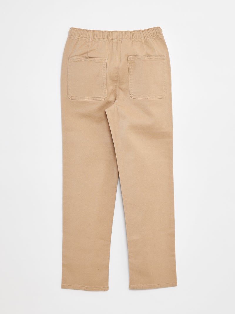 Pantalon regular uni Beige - Kiabi