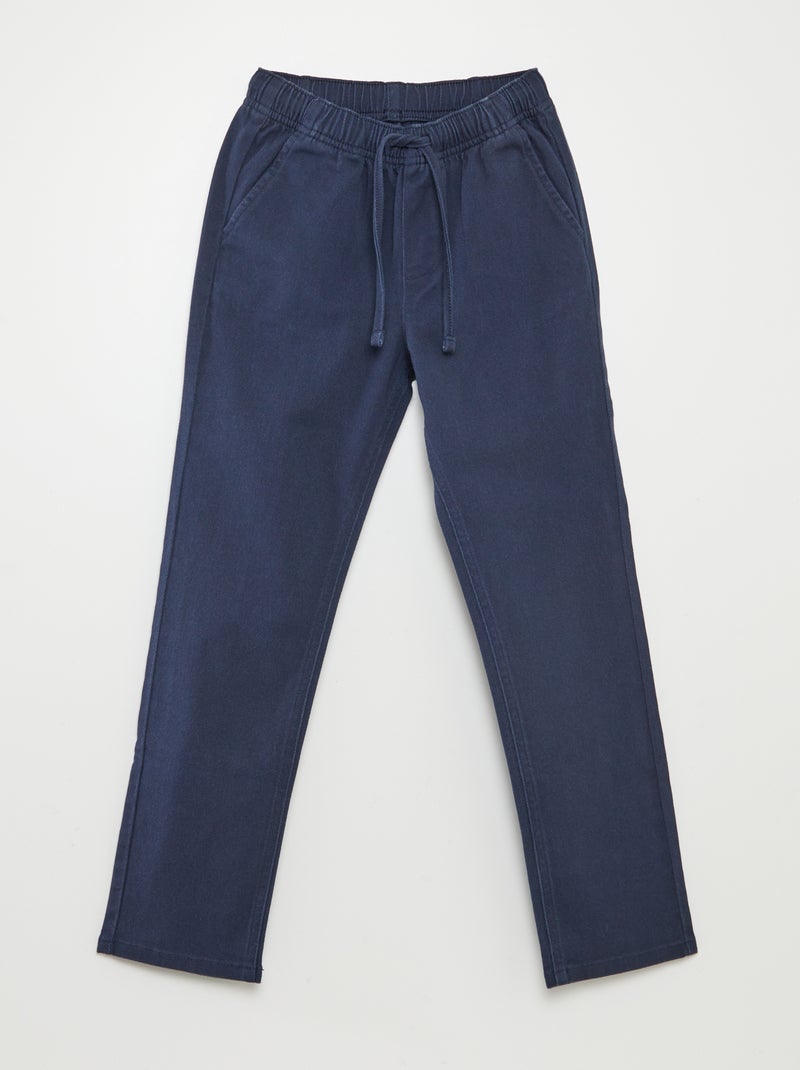 Pantalon regular uni bleu marine - Kiabi