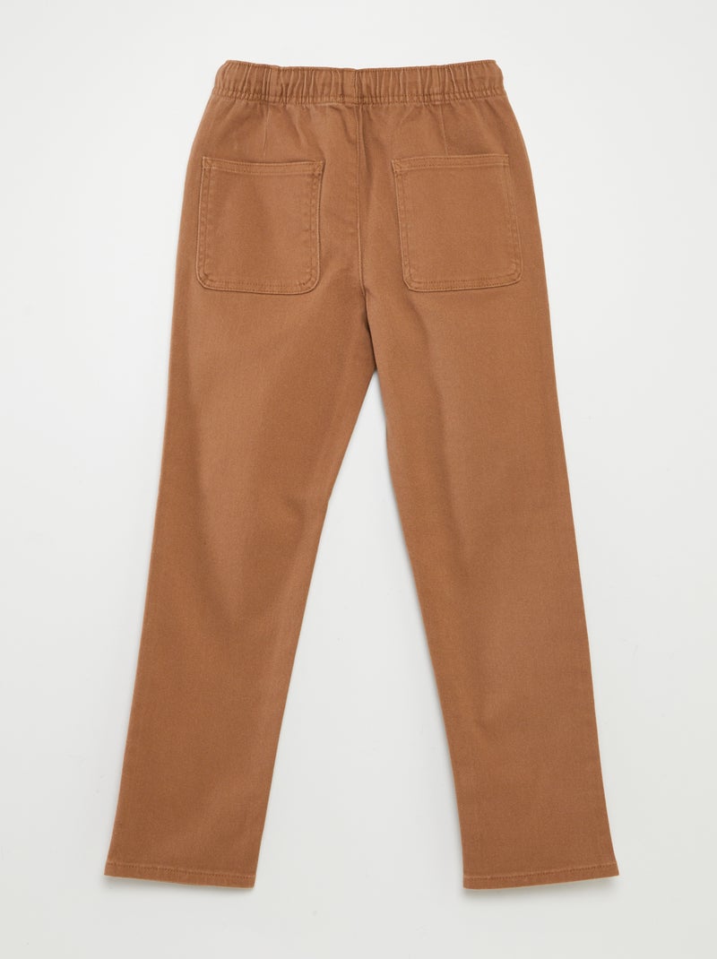 Pantalon regular uni Marron - Kiabi