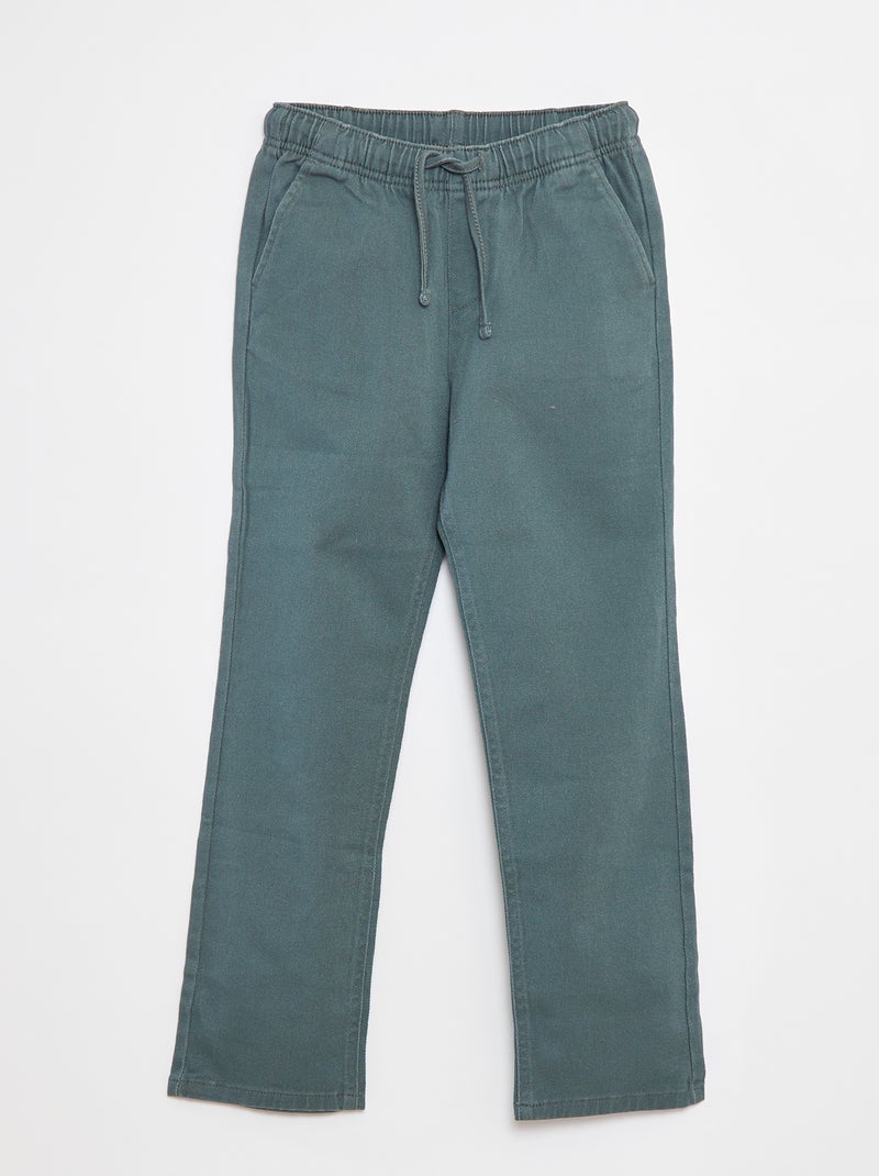 Pantalon regular uni Vert - Kiabi