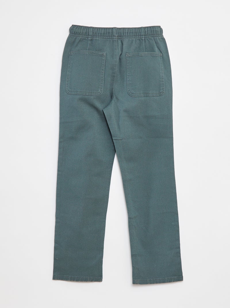 Pantalon regular uni Vert - Kiabi