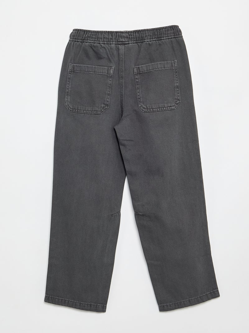 Pantalon relaxed fit taille élastiquée Gris - Kiabi
