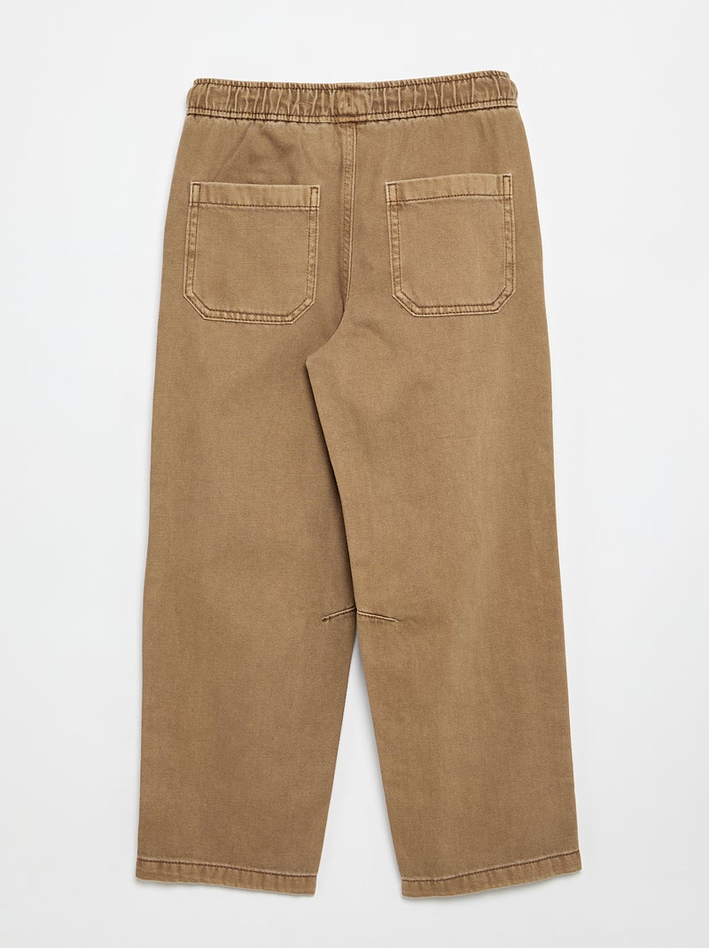 Pantalon relaxed fit taille élastiquée Marron - Kiabi