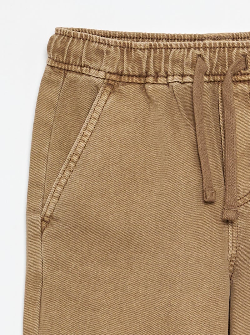 Pantalon relaxed fit taille élastiquée Marron - Kiabi