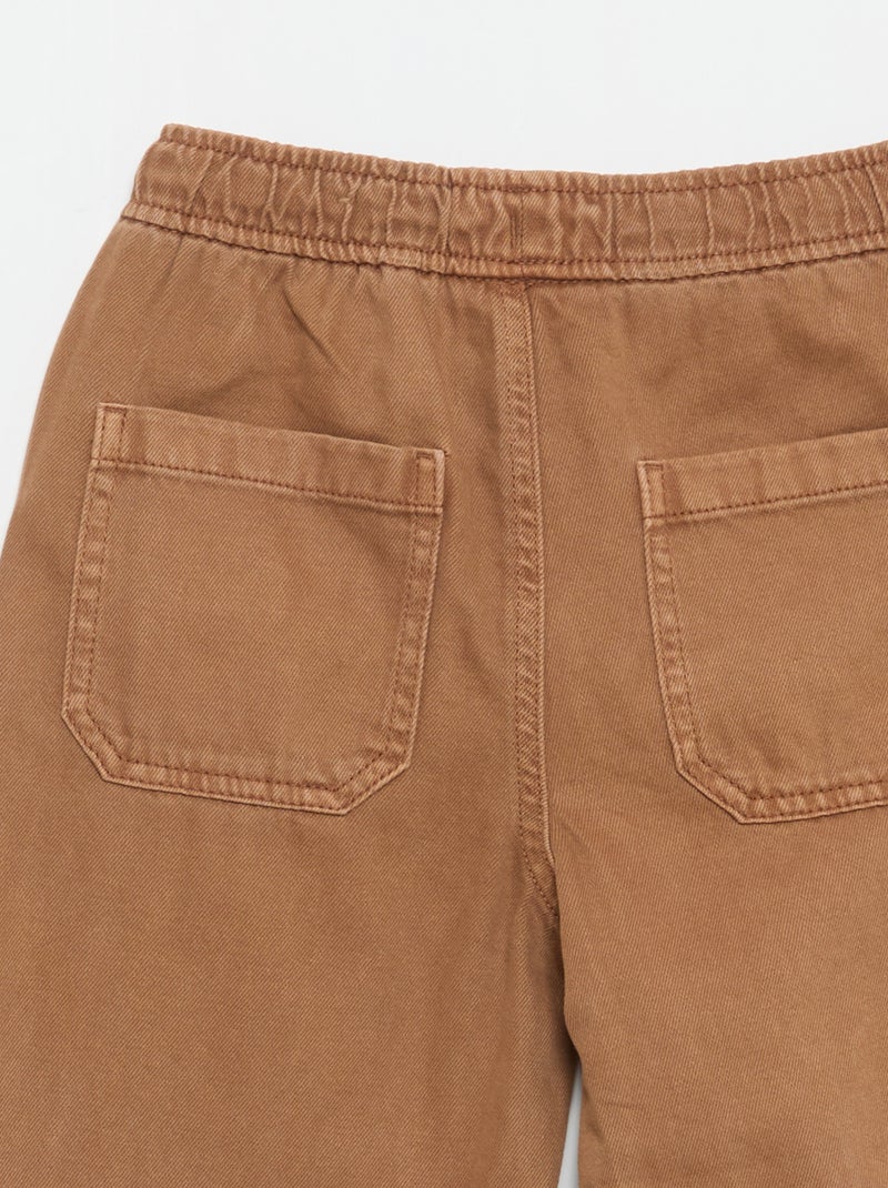 Pantalon relaxed fit taille élastiquée Marron - Kiabi