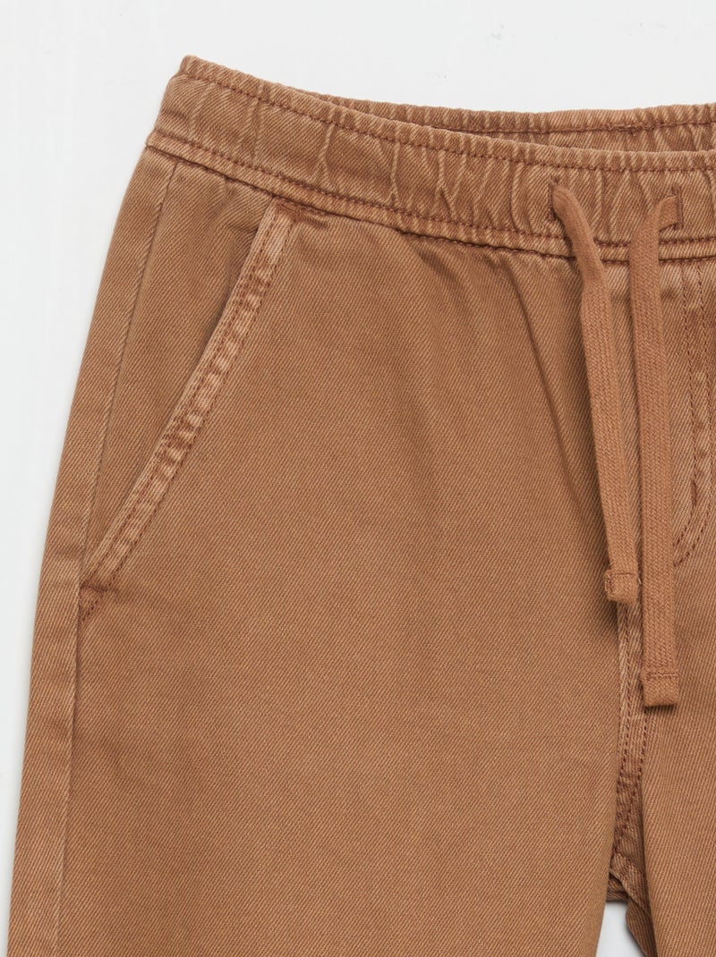 Pantalon relaxed fit taille élastiquée Marron - Kiabi