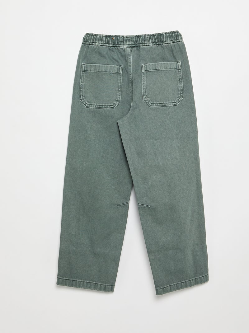 Pantalon relaxed fit taille élastiquée Vert - Kiabi