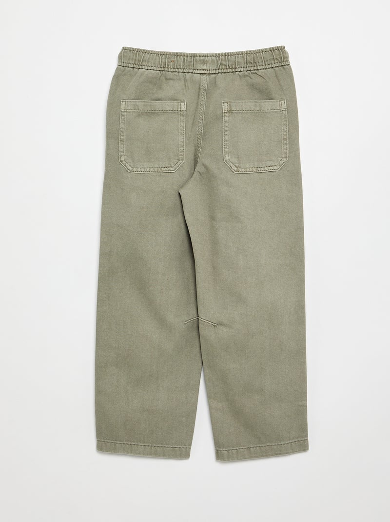 Pantalon relaxed fit taille élastiquée Vert - Kiabi