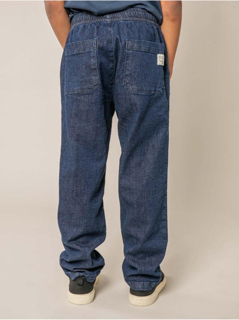 Pantalon relaxed garçon en denim 'Deeluxe' Bleu - Kiabi