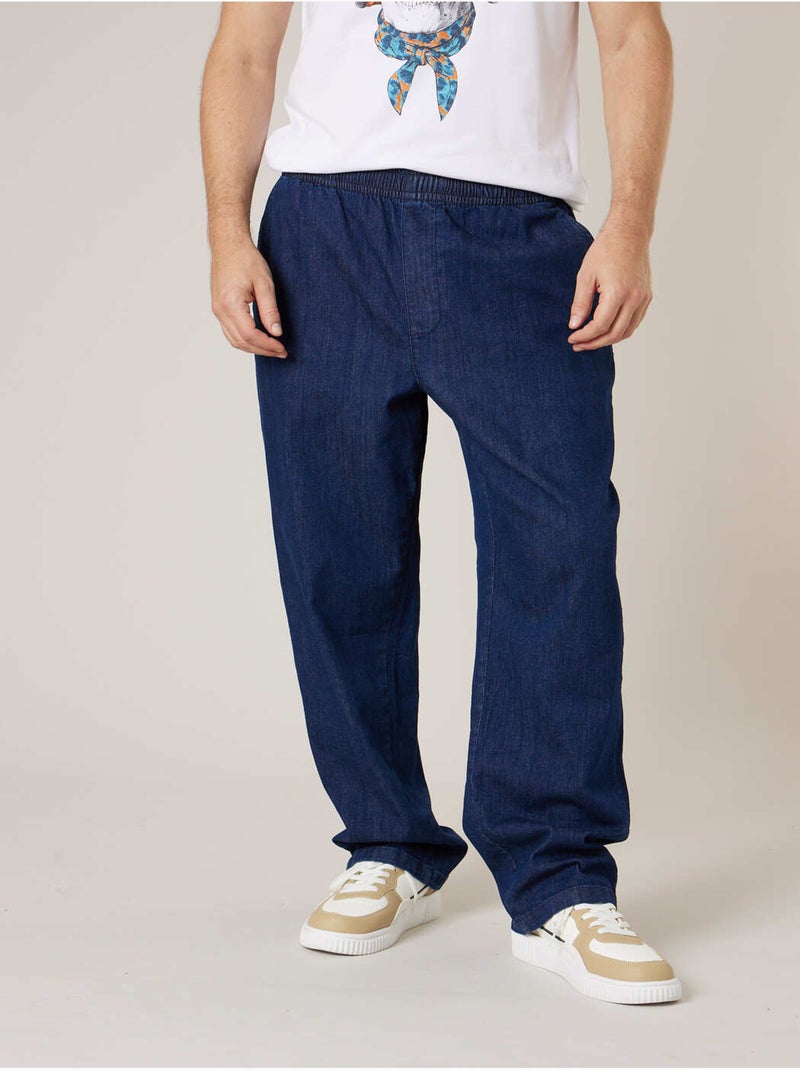 Pantalon relaxed homme en chambray 'Deeluxe' Bleu - Kiabi