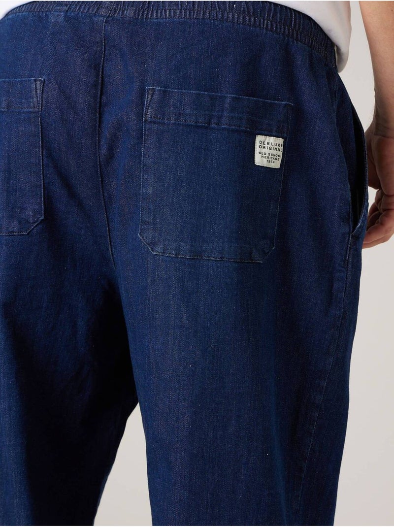 Pantalon relaxed homme en chambray 'Deeluxe' Bleu - Kiabi
