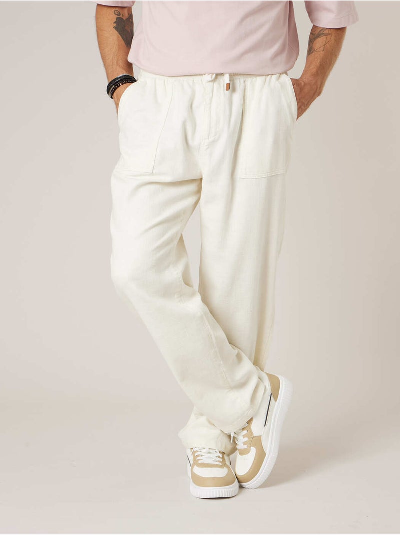 Pantalon relaxed homme en coton 'Deeluxe' Beige argile - Kiabi