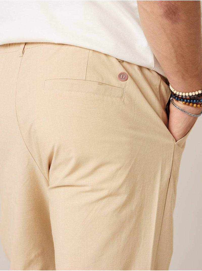 Pantalon relaxed homme en coton 'Deeluxe' Beige coquille - Kiabi