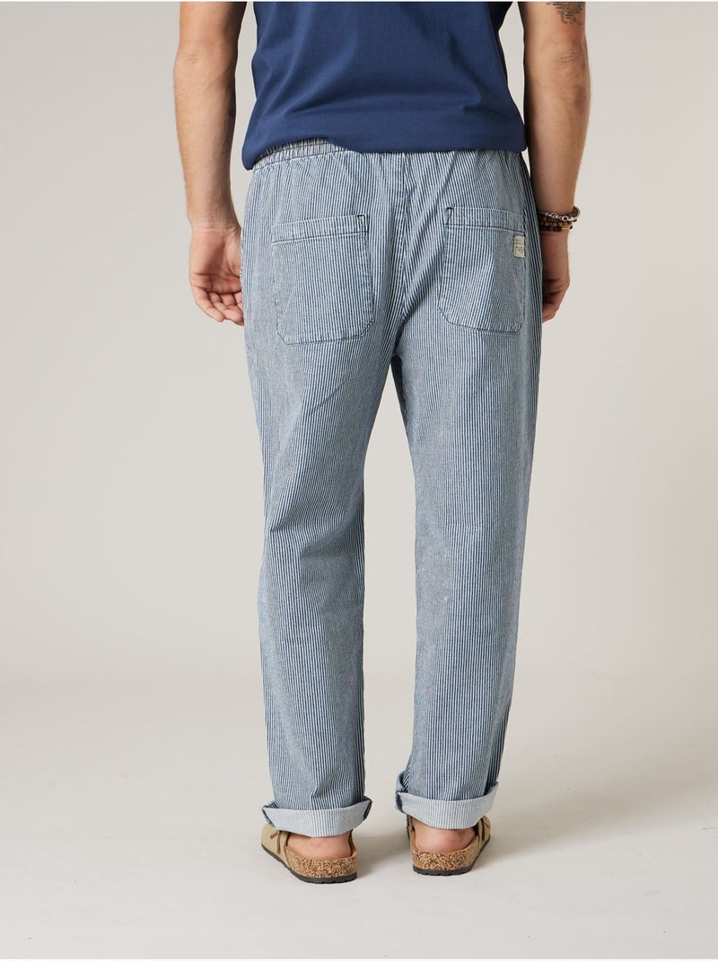 Pantalon relaxed homme en coton 'Deeluxe' Bleu - Kiabi