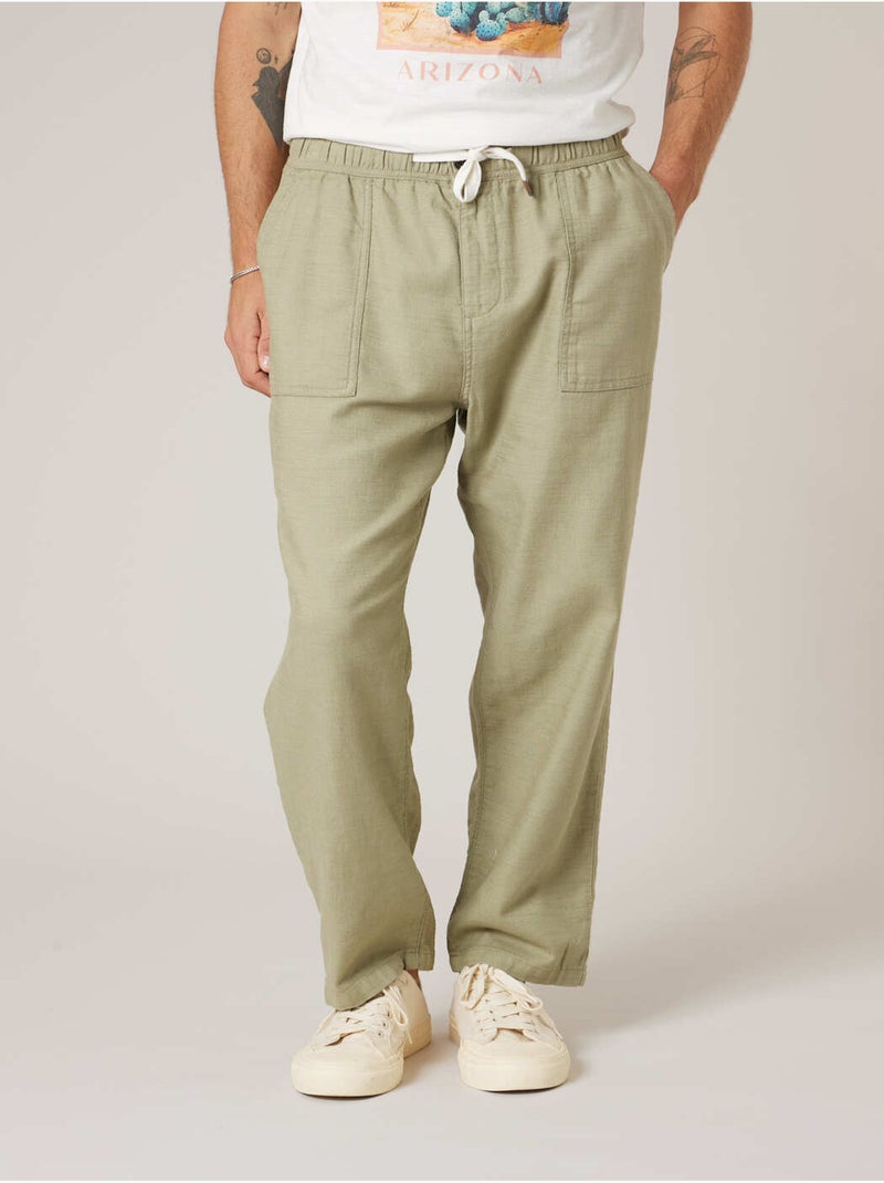 Pantalon relaxed homme en coton 'Deeluxe' Vert clair - Kiabi